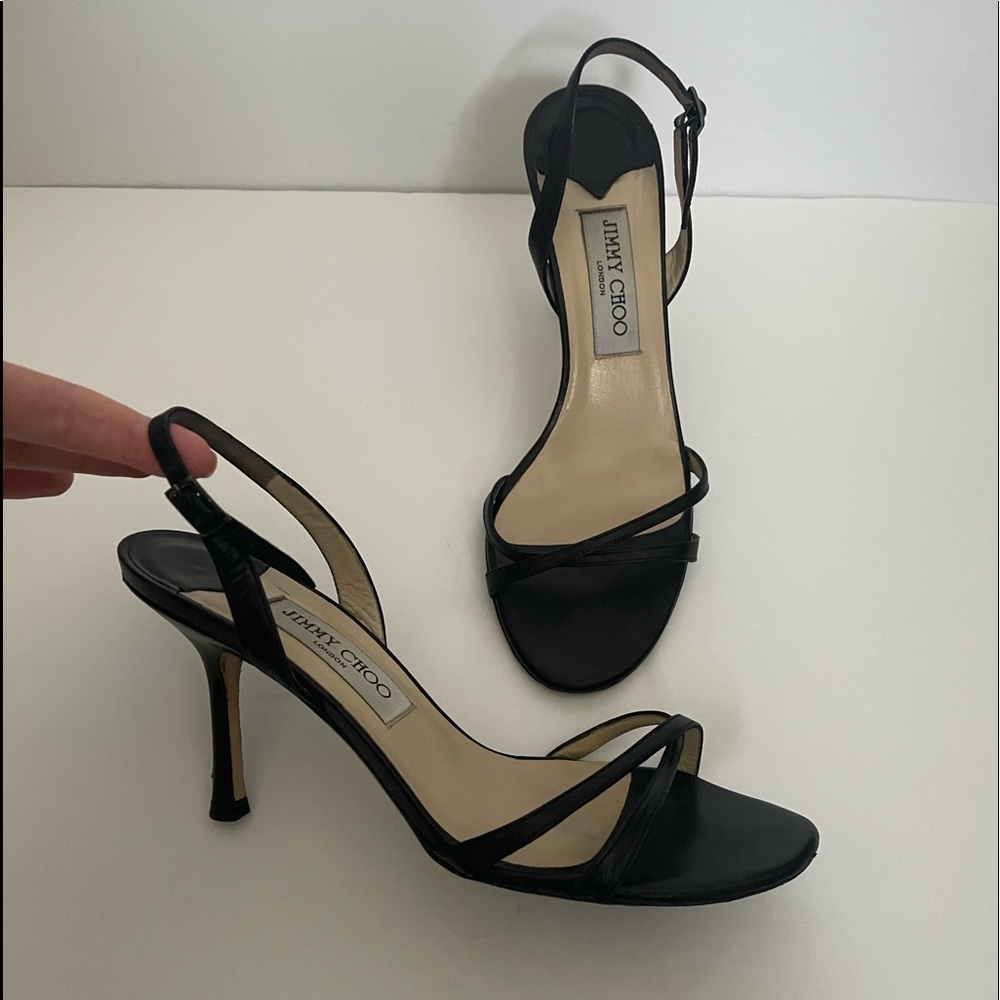 Jimmy Choo black strappy heels